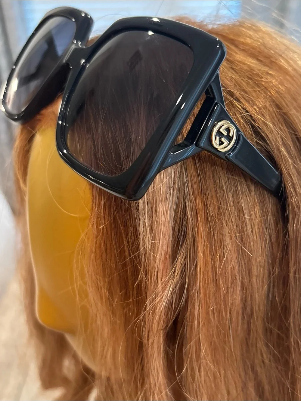 Gucci Black Sunglasses with Gold Double G Accent - Women’s